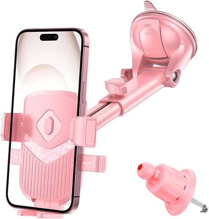 Car Phone Holder, Strong Suction Vehicle Dashboard Windshield Air Vent Cellphone Mount Cradle, Adjustable Hands Free