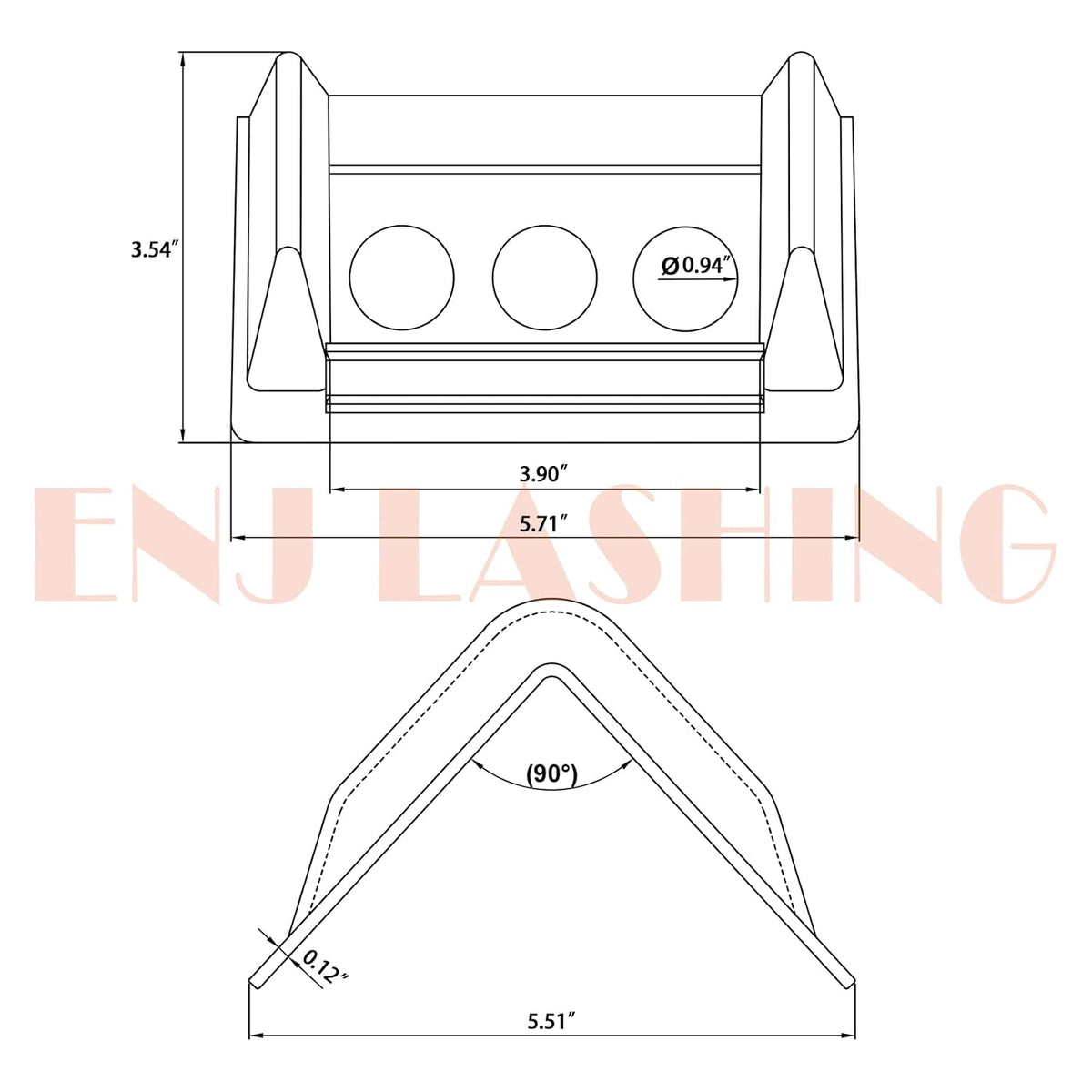 ENJ 20 Pack Flatbed Edge Protector, Edge Corner Tie Down Protector for Up to 4 Inch Straps, Protects Cargo Edges