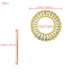 2 Pack Shiny Gold Curtain Tiebacks Round Holdbacks, 26 Crystals