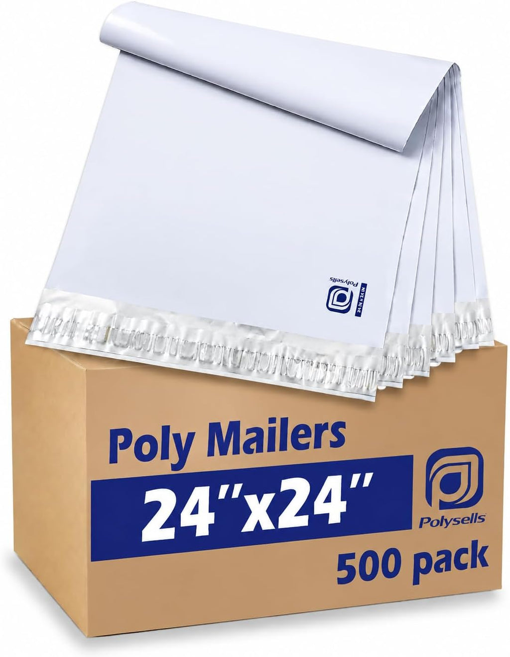 24x24 White Poly Mailers 500 Pack XL Shipping Bags for Clothes