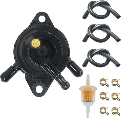 Fuel Pump with Filter and Oil Hose Fit for Kohler 17HP-25HP Cub Cadet Briggs and Stratton mikuni John Deere Kawasaki Yamaha Golf Cart Lawn Mower Small engine 808492 808656