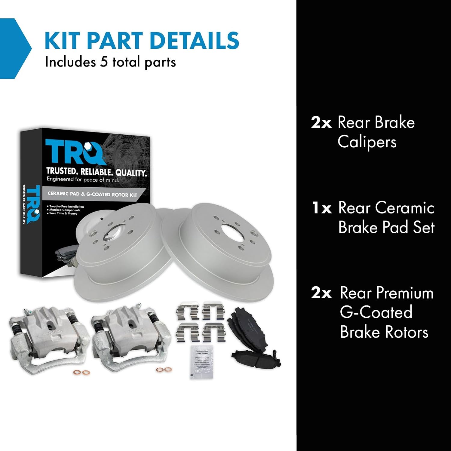 Rear Ceramic Brake Pad and Rotor Set Includes Calipers Coated Compatible with 2010-14 Subaru Outback H4 2.5L 2010-14