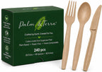 Sugarcane Disposable Cutlery Set, 240pc, Forks, Spoons, Knives