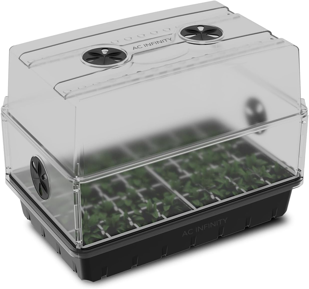 Humidity Dome, Heavy-Duty Germination Kit. | 3 mm Thickest Dome, Drip Tray, 5x8 Seedling Tray, Vented Height