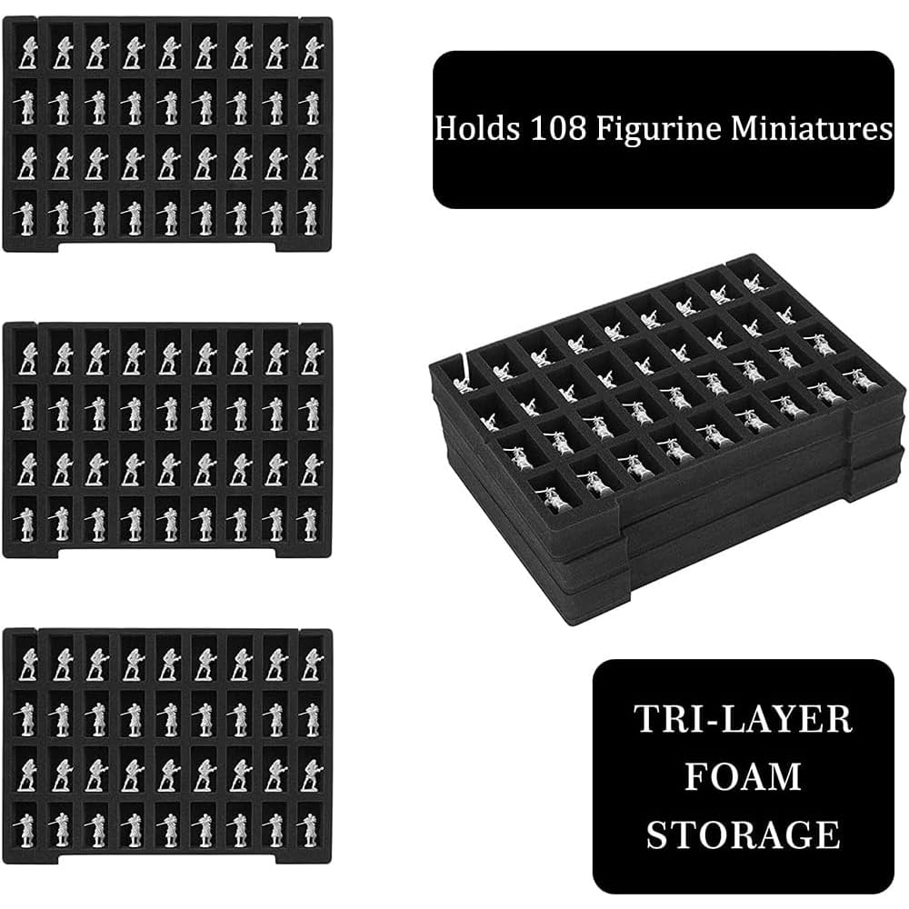 Miniature Storage Figure Case, Purple, 108 Slot