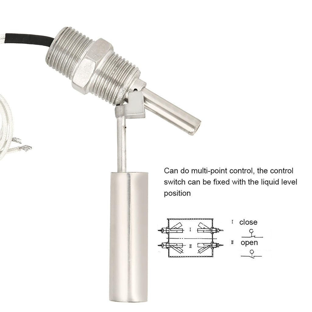 Fayelume Water Level Sensor, DC0-110V Bilge Pump Float Switch, Side Mounted Liquid Level Sensor, 1/2NPT Male Thread Float Switch, for Water Tank Fuel