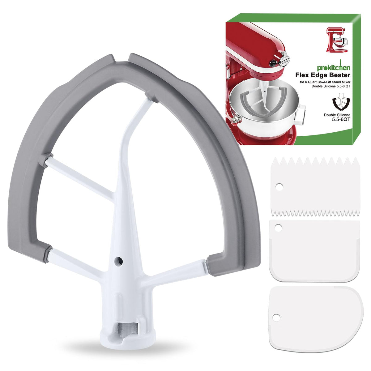 PROKITCHEN 5.5-6 Quart Flex Edge Beater Compatible with KitchenAid