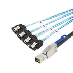 CableCreation External Mini SAS HD SFF-8644 to 4 Port SATA Cable, 3.3FT