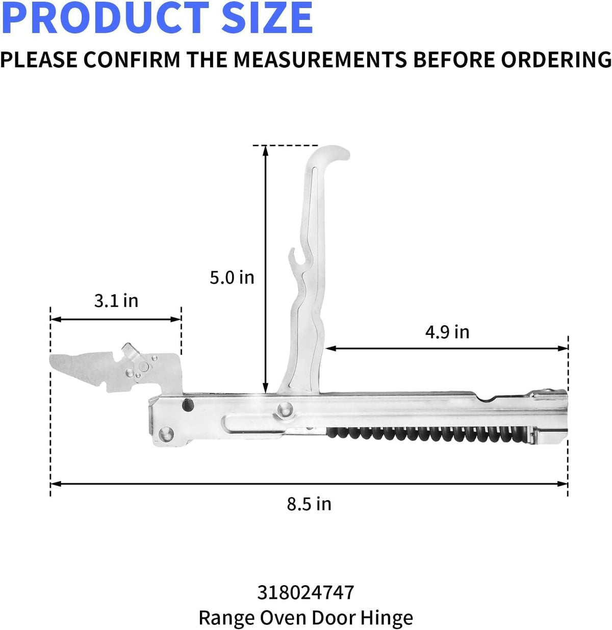 2 Pack 318024747 318328010 Oven Door Hinge Compatible with Frigidaire