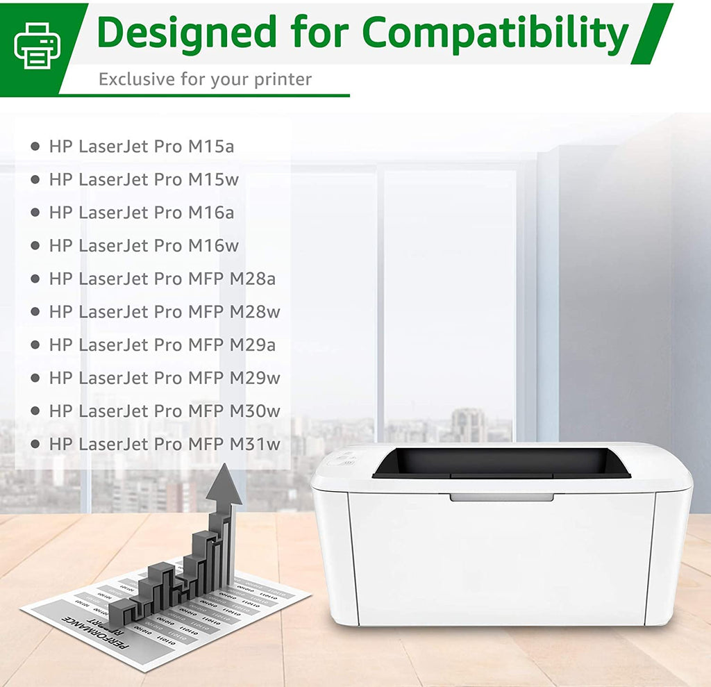Compatible for HP 48A CF248A Toner Cartridge Black (2 Pack)
