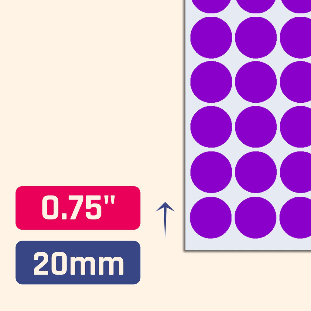 2000 Pack, 3/4" Round Dot Stickers Circle Labels - Purple