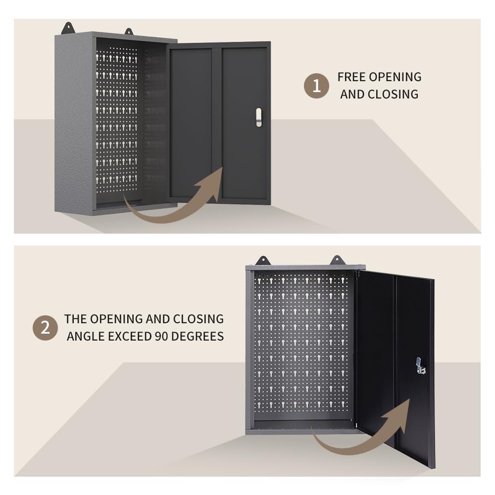 Steel Wall Mounted Storage Cabinet, Metal Hanging Tool Cabinets