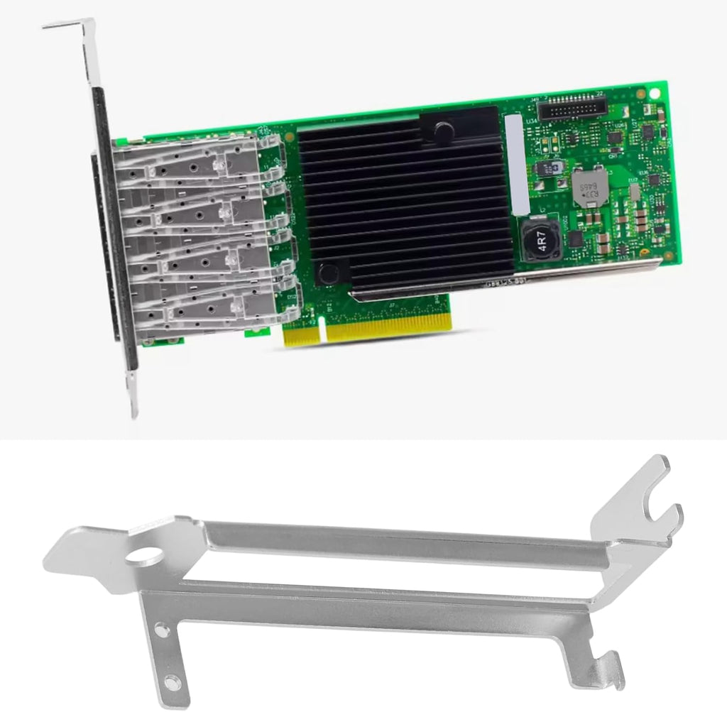 2pcs Network Card Low Profile Bracket with 4 Screw Compatible with Intel X710-DA4 I350-F4