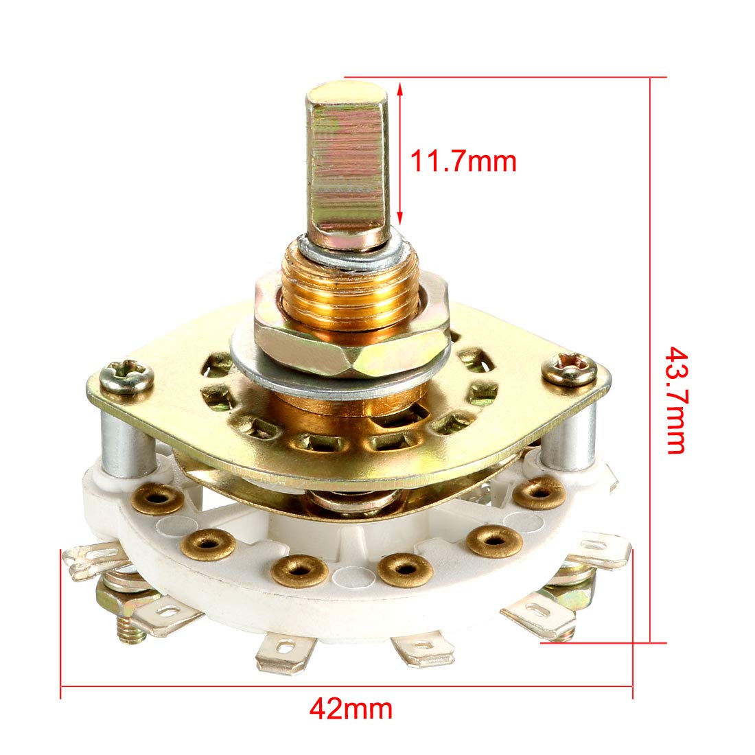 uxcell 1P7T 1 Pole 7 Position 1 Deck Band Channel Rotary Switch Selector with Knob Cap