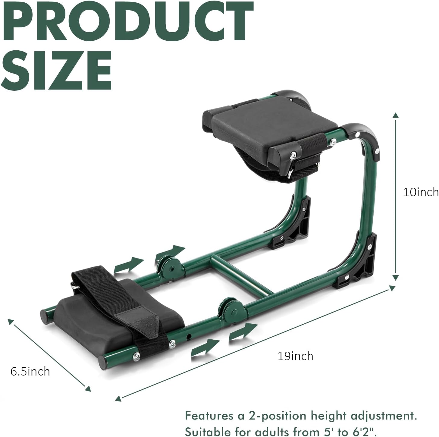 Knee Seat, Foldable Garden Kneeler and Seat, with Adjustable Kneeling Pad and Soft Seat Cushion, Supports Up to 350 LBS