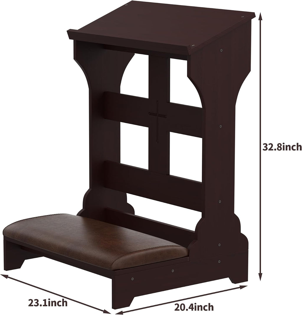 Wooden Prayer Bench for Kneeler Prayer, with Soft Cushion Pad