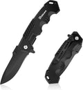 Pocket Knife, Folding Knives Blade 3.3in, Foldable Survival Small Knife with Clip, Liner Lock & Glass Breaker