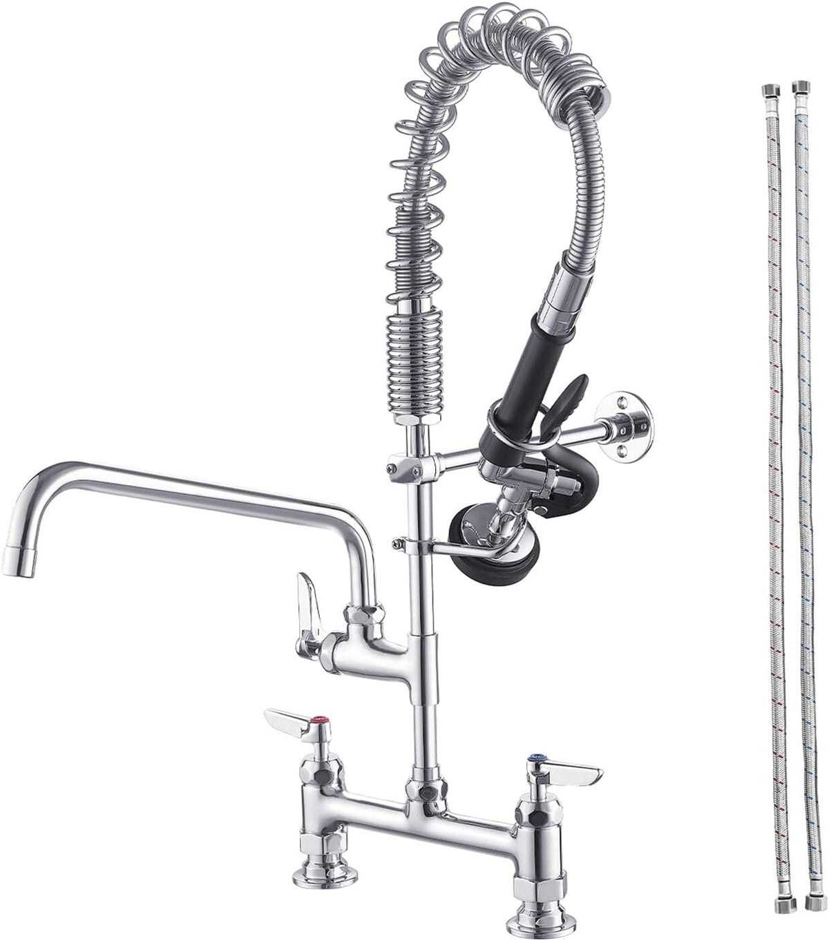 Commercial Kitchen Faucet,26 Inch 3 Compartment Sink Faucets Chrome