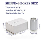 Shipping Boxes 7x5x3 Set of 25, White Corrugated Cardboard Box for Mailing Business Packaging