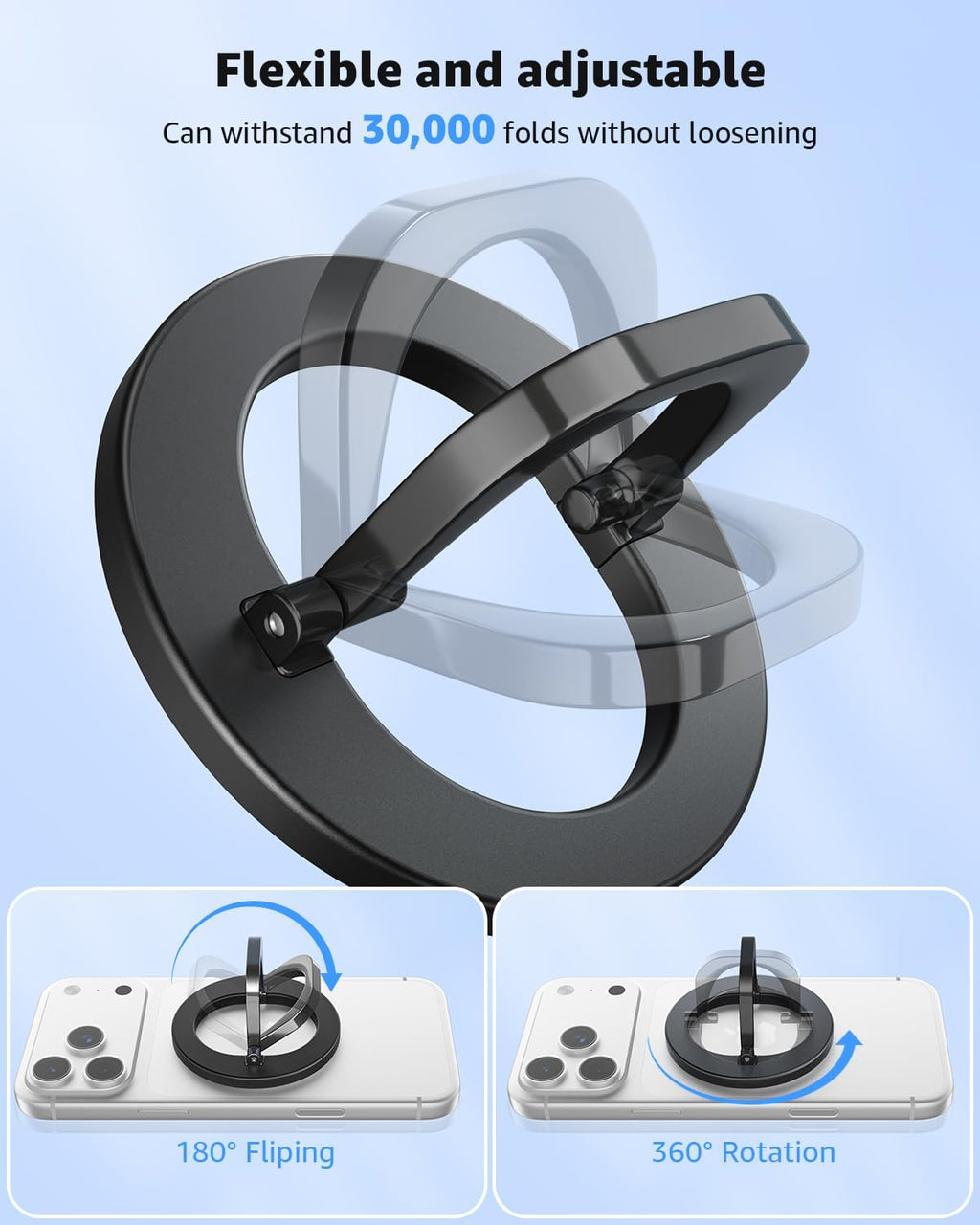 for MagSafe Phone Grip, Adjustable Magnetic Phone Ring Holder | Removable Phone Finger Ring Kickstand，Mag Safe
