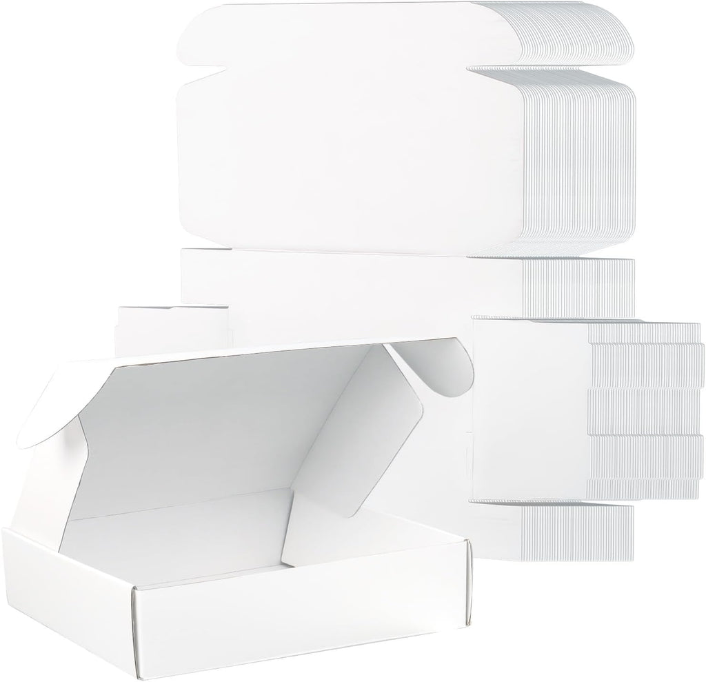9x6x2 Shipping Boxes, 45 Pack White Mailer Boxes for Small Business, Sturdy Corrugated Cardboard Packaging Boxes for