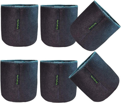Fabric Pots 1 Gallon Non So Floppy Air Pruning Cloth Grow Bags Black Gray (Pack of 6)