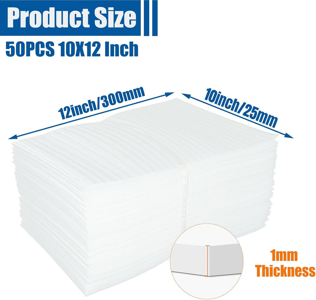Cushion Foam Wrap Pouches for Moving(50 Pack 10"x12'')