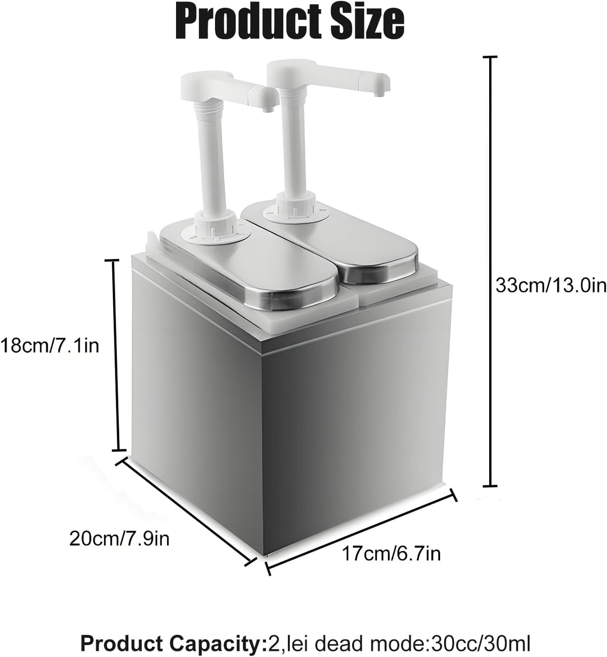 4L/1.06Gal Stainless Steel Double Sauce Dispenser Pump