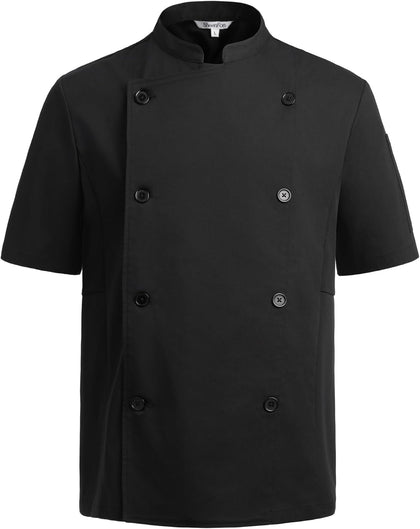 Chef Coat Men with Short Sleeve & Breathable Mesh, Castor