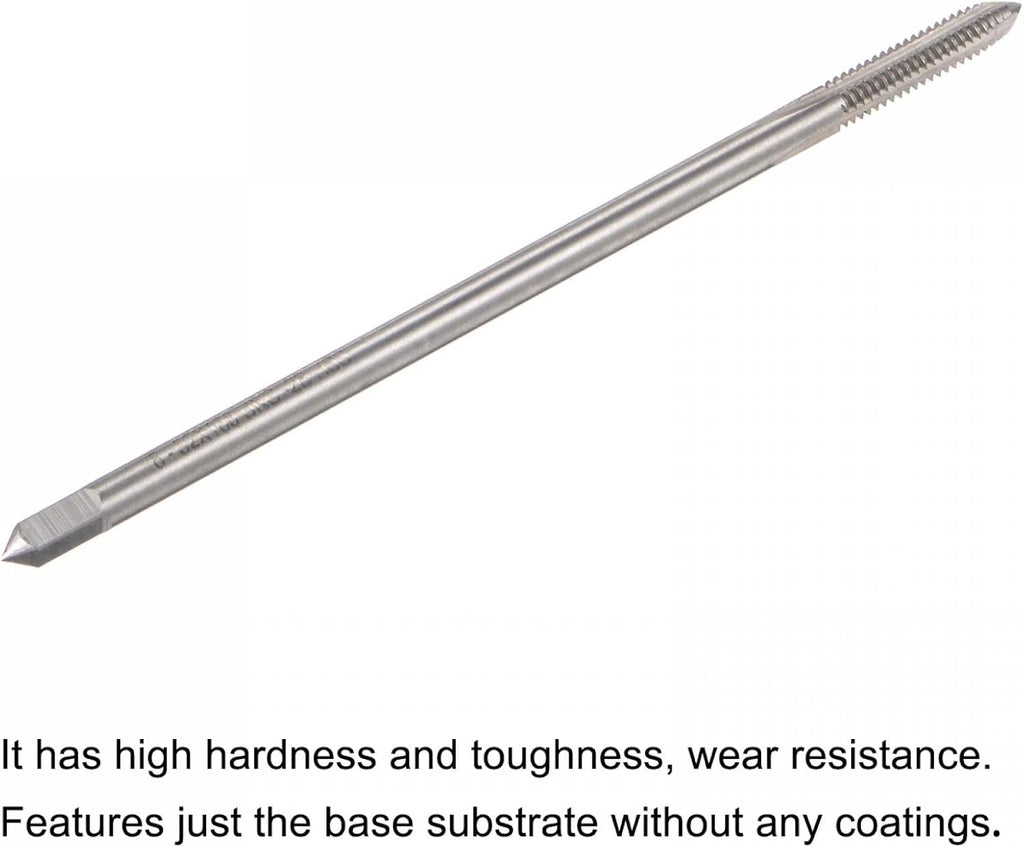 uxcell Thread Milling Taps, #8-32 UNC High Speed Steel (HSS) 3 Straight Flutes Machine Screw Thread Threading Tap, 4" Length (Extra Long)