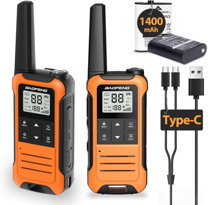 Walkie Talkies Long Range for Adults, Rechargeable Walkie Talkie Baofeng F22 FRS Radio Walky Talky Family
