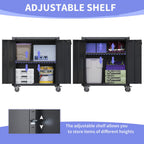 Metal Garage Storage Cabinet on Wheels, Lockable Rolling Tool Cabinet