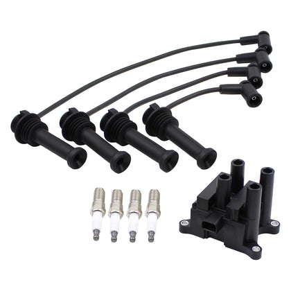 Ignition Coil and Spark Plug Wires Set for Ford Fiesta 1.6 2011-2019