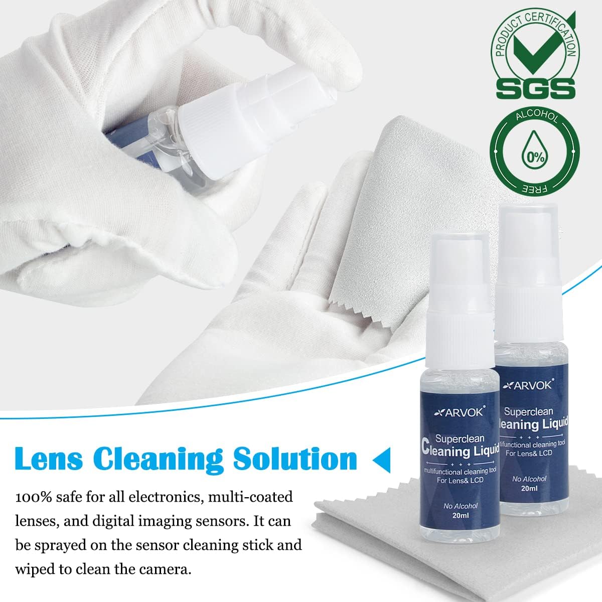 Professional Camera Cleaning Kit(32 pcs), Including Air Blower/Cleaning Pen/Cleaning Spray/Cleaning Cloth/Lens Brush