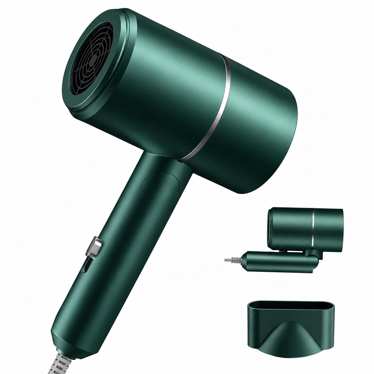 Foldable Ionic Hair Dryer with Diffuser, 1875W Green
