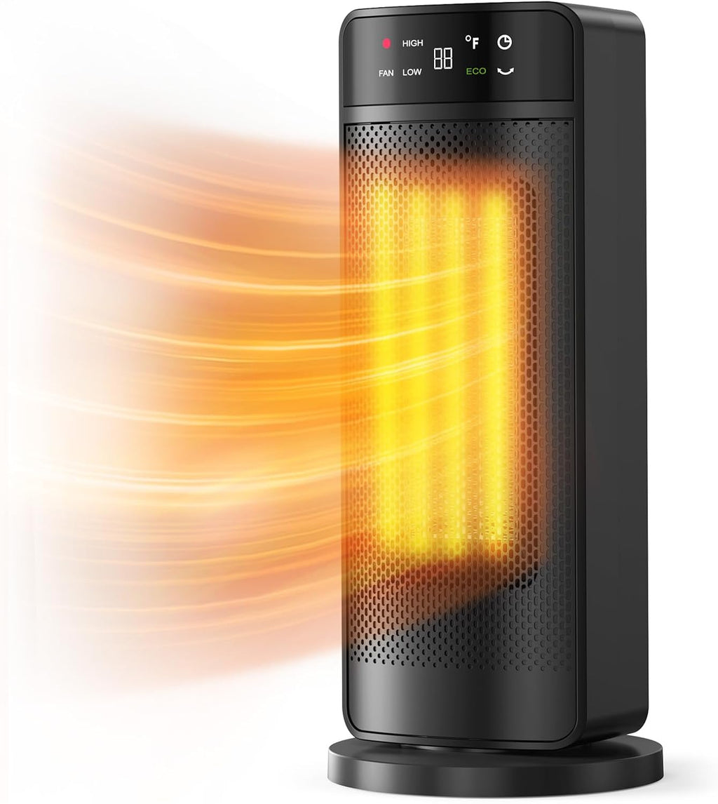 1500W Space Heaters for Indoor Use,PTC Ceramic Electric Heater with Remote | Fast Heating,ECO,59-95°F Digital