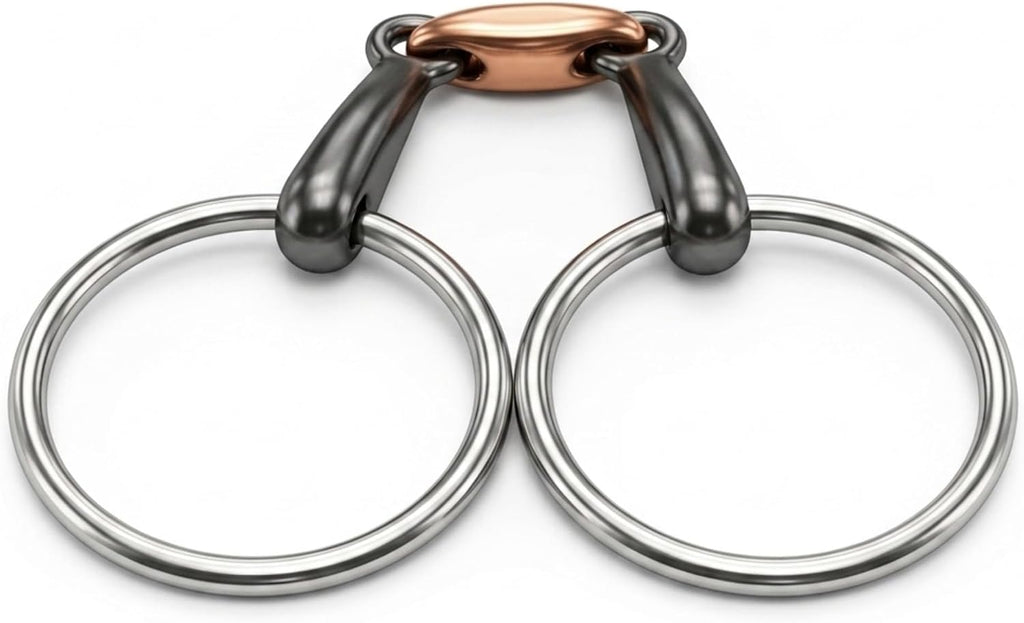 5'' Horse Snaffle Bit, Stainless Steel Bit with Copper Mouth, Western Equestrian Training Bit