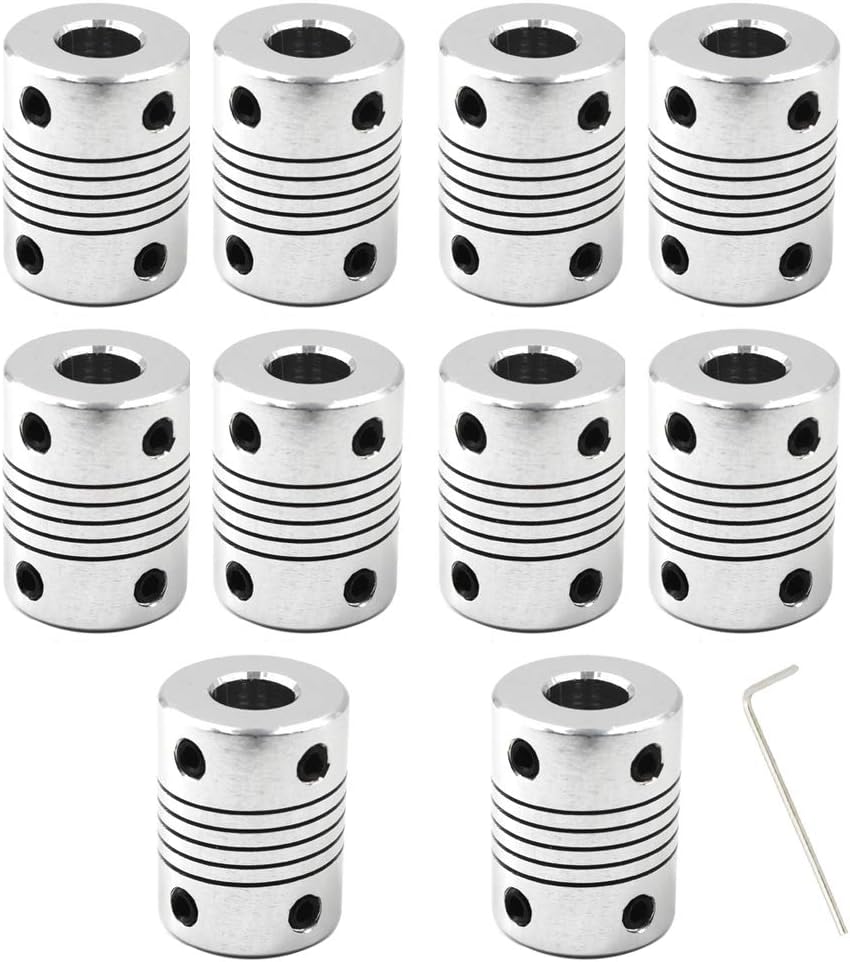 Beam Coupling Flexible Coupling 5mm to 8mm Shaft Coupler For 3D Printer And CNC Machine-Length 25mm Diameter 19mm 10PCS
