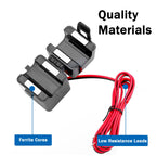 100A Split Core Current Sensor Transformer 2000:1 Ratio AC Current Transformer Coil, Mini Split-CT for Energy Meter