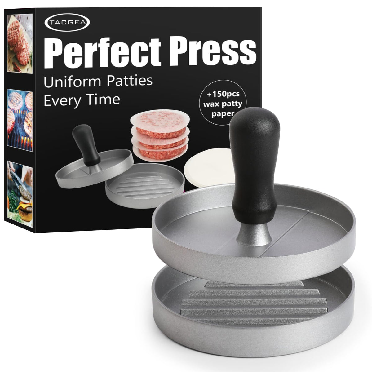 Burger Press 150 Patty Papers, Non-Stick Hamburger Press Patty Maker