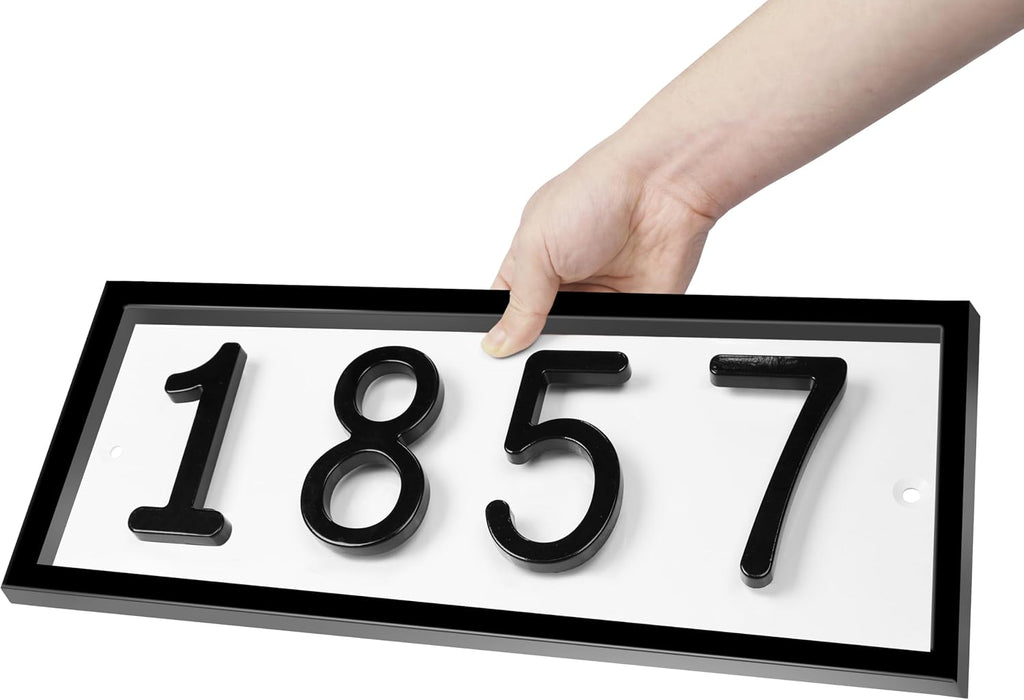 Personalized Floating House Numbers Address Street Sign Plaque in Vertical/Horizontal, Aluminum Modern Front Door