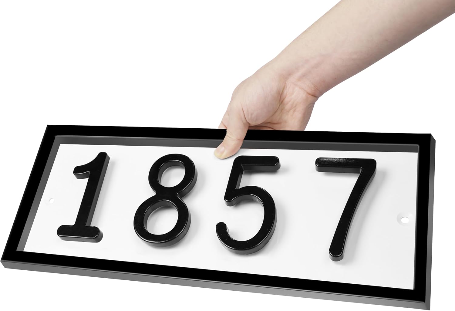 Personalized Floating House Numbers Address Street Sign Plaque in Vertical/Horizontal, Aluminum Modern Front Door