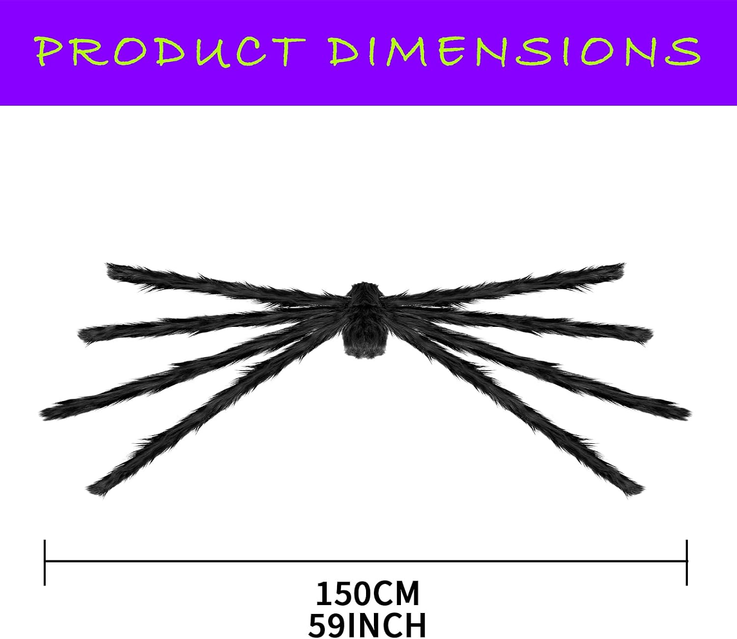 Halloween Decorations Outdoor, 2PCS 59" Scary Giant Spiders, Halloween Party Decorations, Large Haunted House