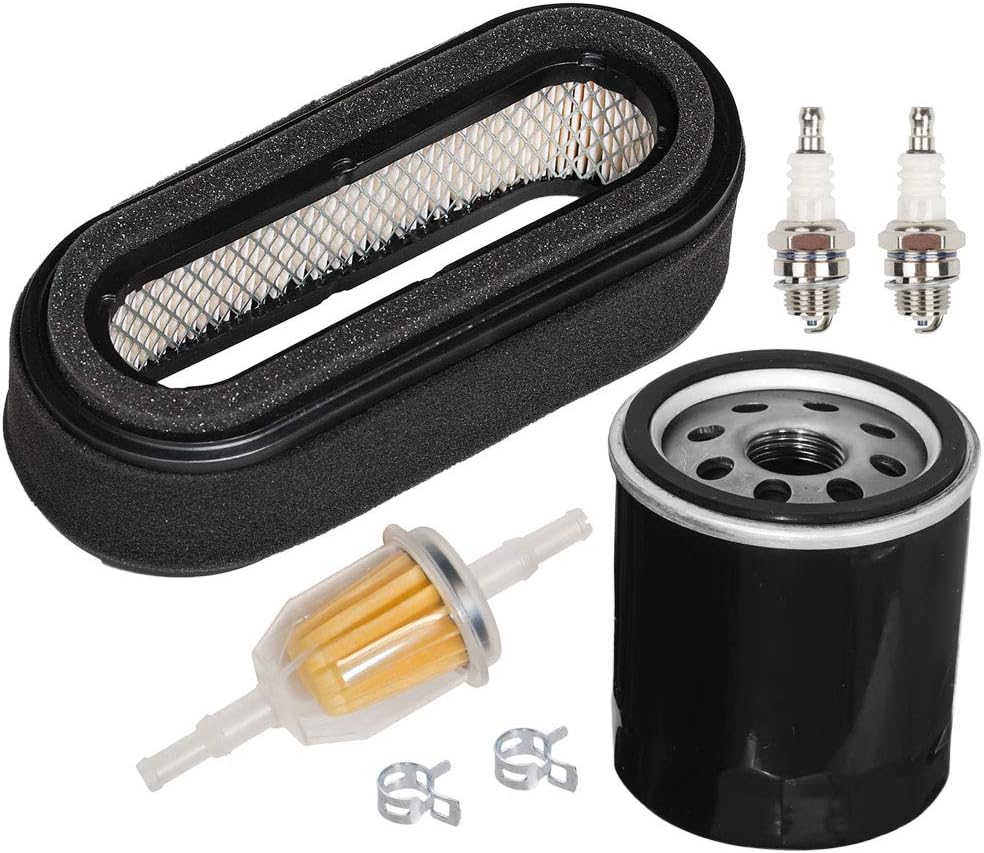 11013-2205 Air Filter Pre Filter 49065-7010 Oil Filter Fuel Filter Spark Plug Kit Compatible with Kawasaki FD590V