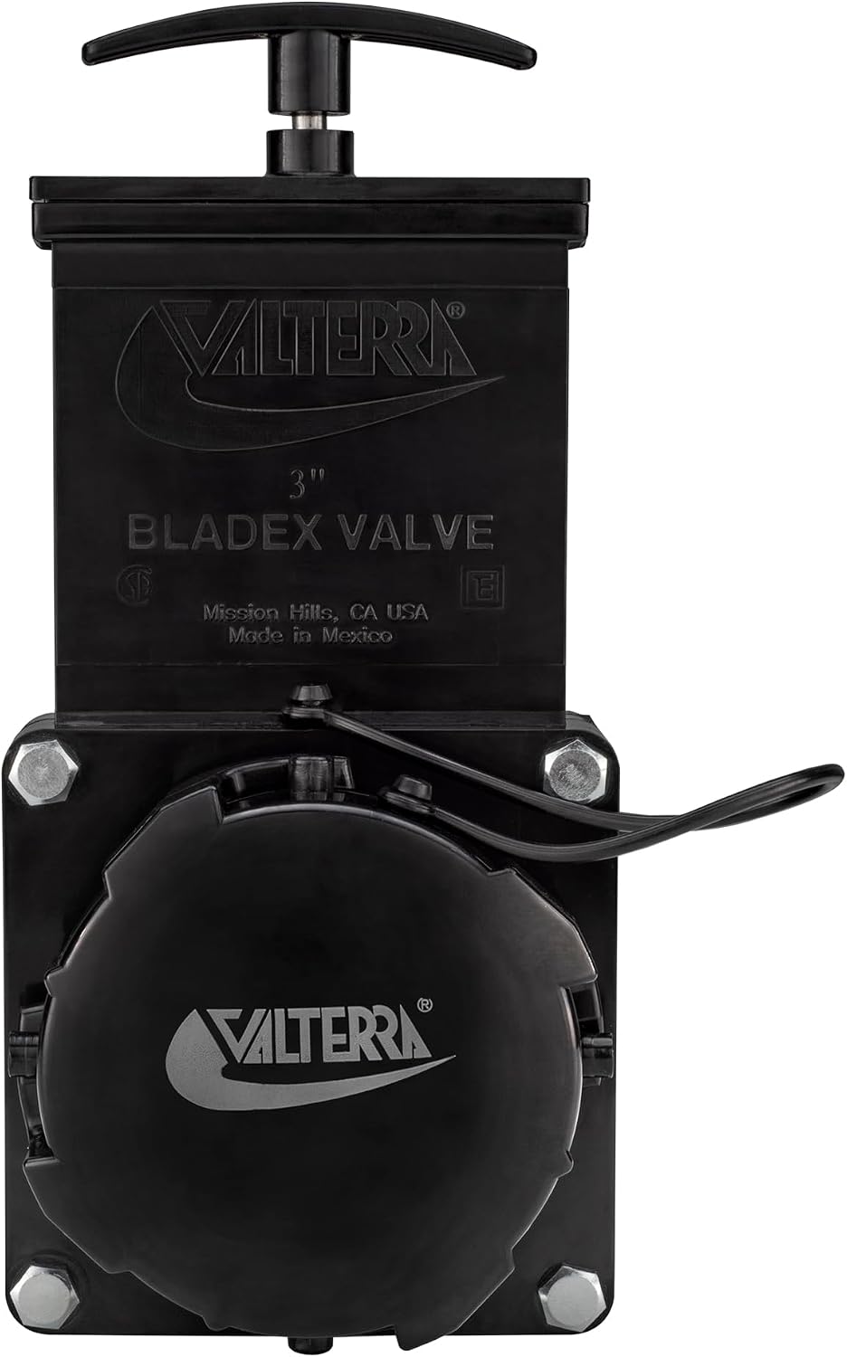 Valterra 3" Stainless Steel RV Waste Dump Gate Valve w/Cap (1)
