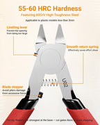 U02 Ultra-thin Single Edge Model Nippers 4.9in Plastic Sprue Cutter | Trim 3mm plastic model kit Cleaning up 3D