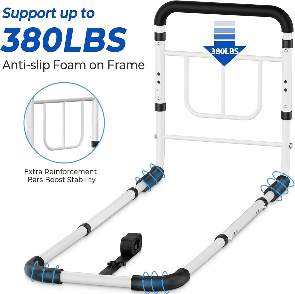 Bed Rails for Elderly Adults Safety - ASTM Approved 2026 Upgrade Adjustable Bed Cane with Non-Slip Ergonomic Handle &