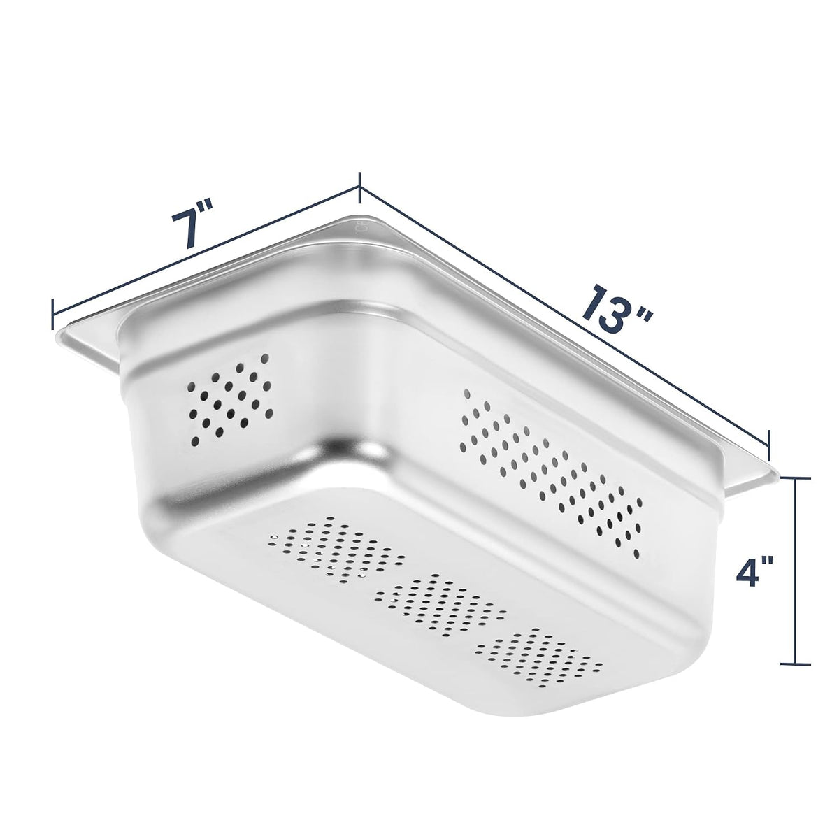 1/3 Size 4" Deep Perforated Steam Table Pan, NSF Hotel Pan