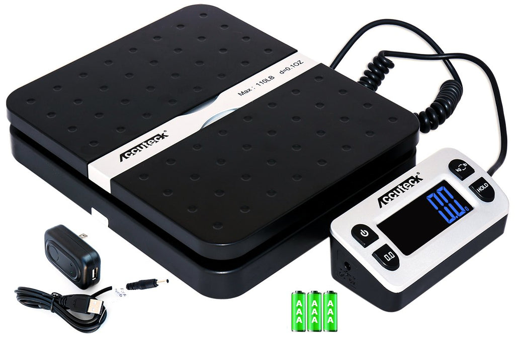 8580 High Capacity 110 Lbs High Accuracy 0.1OZ Digital Postal Scale with Remote Display, Batteries and USB Cable and