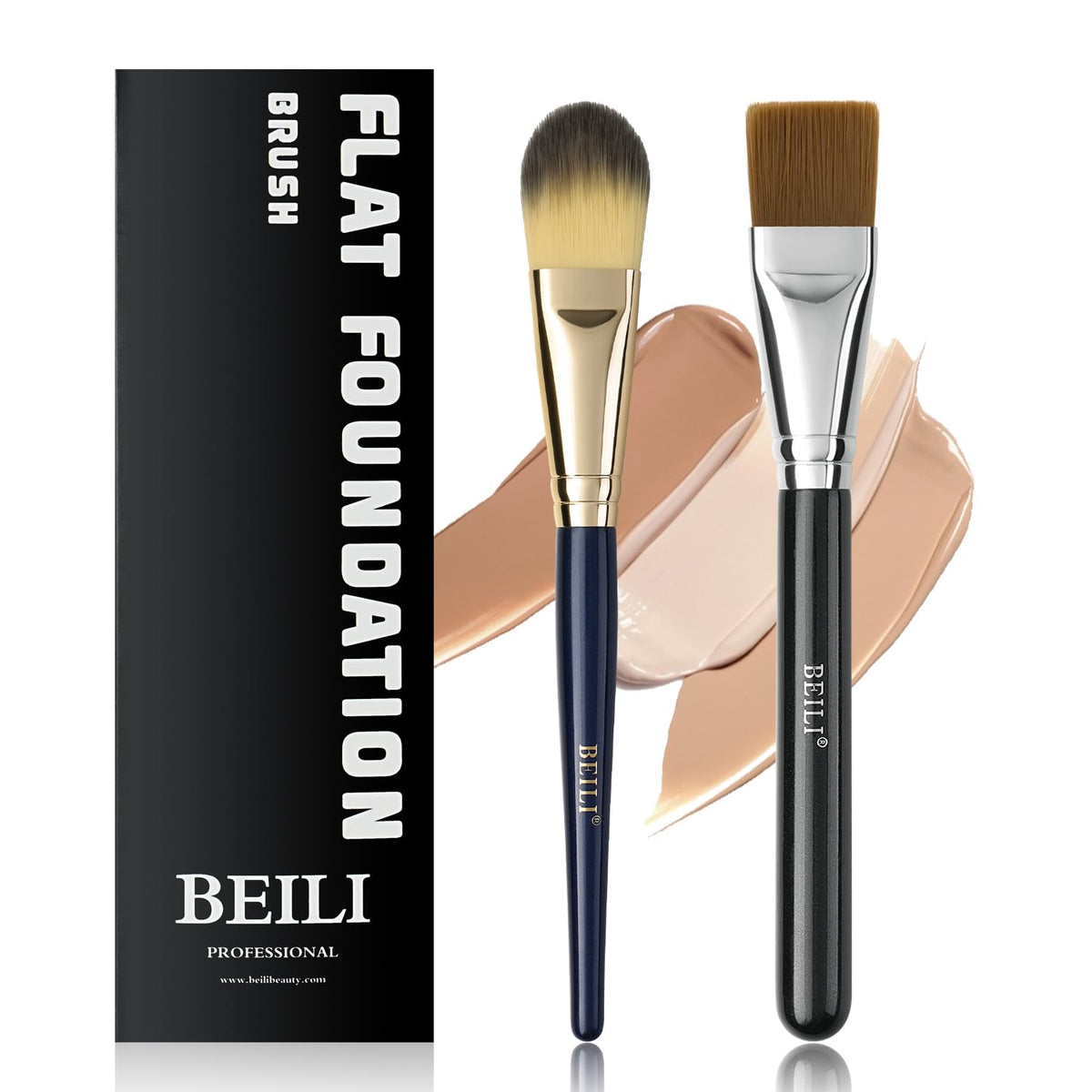 Foundation Brush Set for Liquid, Cream & Powder, Flat Face Makeup Brush for Mask & Concealer, Buffing Blending Tools